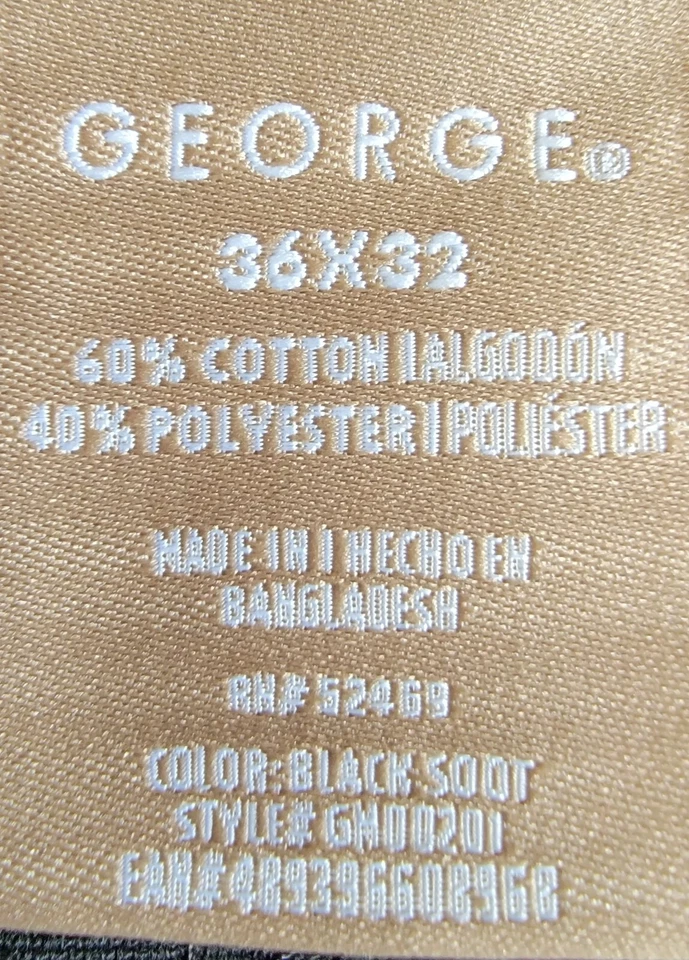 Брюки мужские George размер 36 x 32 черные - Изображение 2 из 4