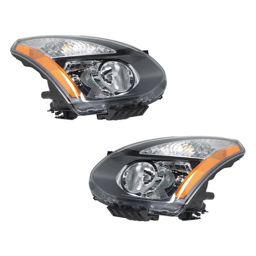 Conjunto de faros halógenos diestros+derechos lentes transparentes negros para Nissan Rogue 2008-2013 - Imagen 5 de 12
