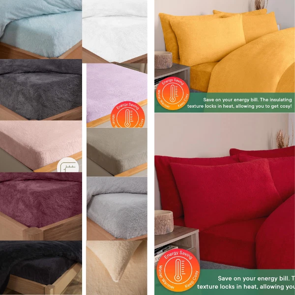 Teddy Fleece Duvet Quilt Cover Sherpa Bedding Set Thermal Warm Pillow Cases