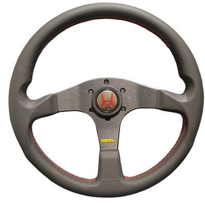 MOMO TUNER Steering Wheel 350mm Black Leather HONDA Horn NSX S2000