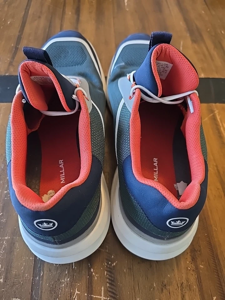 Peter Millar Hyperlight Glide Sneakers Men’s 13.5 Blue Green Orange  Golf Shoes - Image 2 of 4