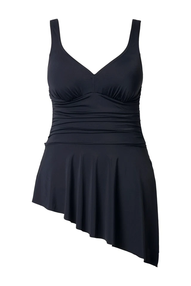 Ulla Popken Damen große Größen Badekleid Drapierung Softcups