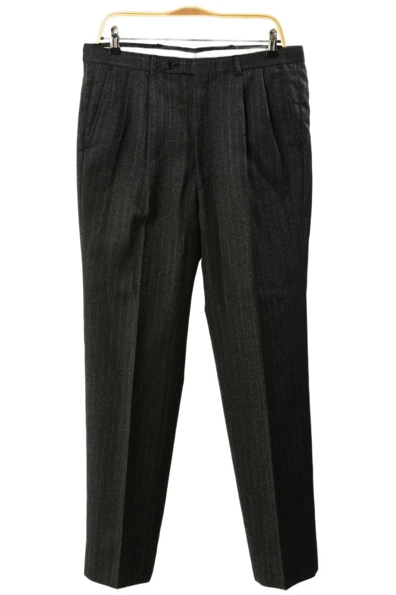 80s Vintage Gray Pinstripe Double Breasted Suit Mens 40L Pleated