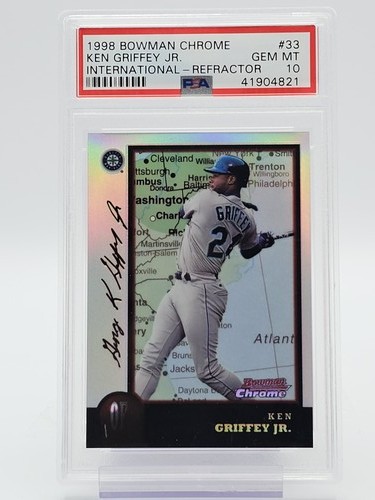 KEN GRIFFEY JR 1998 BOWMAN CHROME INTERNATIONAL REFRACTOR #33 PSA 10 Q2081