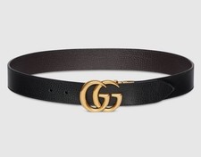 Authentic Gucci GG Marmont Black Leather Belt