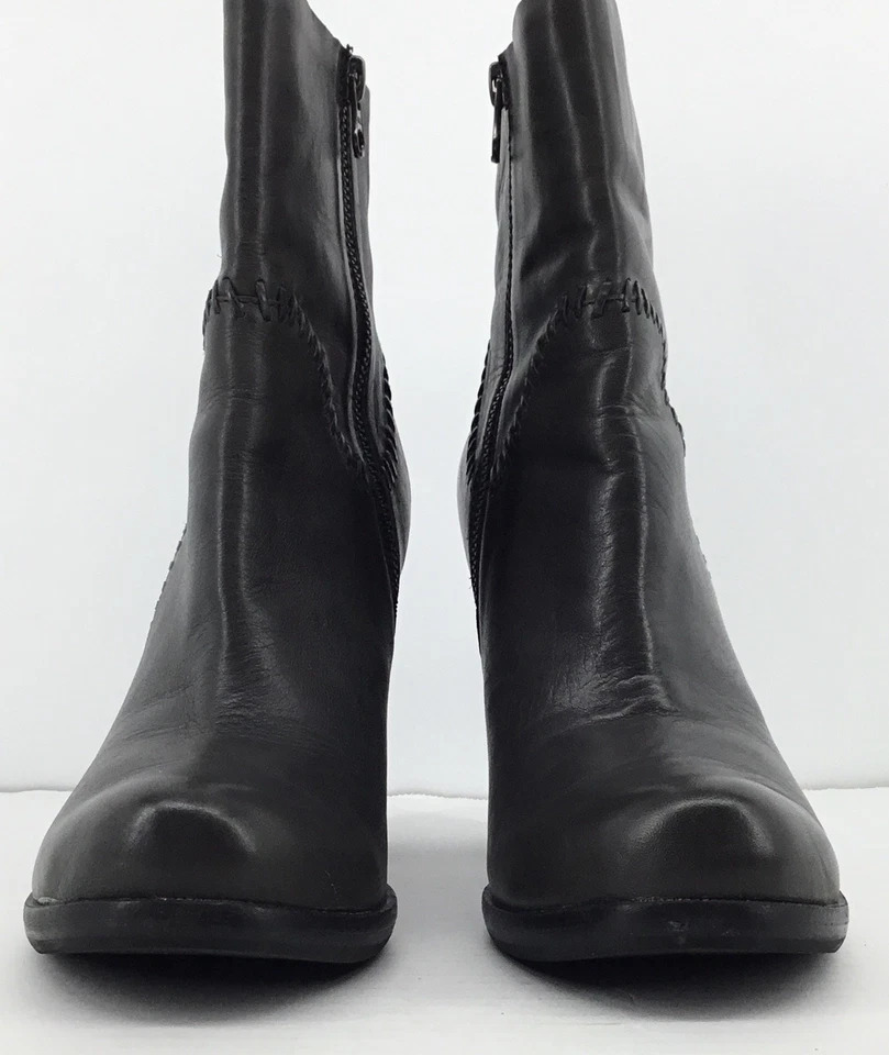 Botas de cuero Kork Ease Vallery para mujer 8,5 gris tacón cremallera lateral tobillo Foto 4 de 4