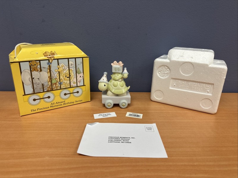 Precious Moments Figurine Age 11 Birthday Series Train Turtle w/ Box 488003