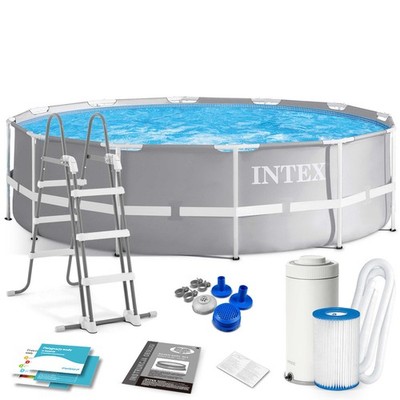 INTEX Prism Frame Pool Gartenpool 366 x 99 cm Schwimmbecken mit Filterpumpe