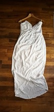 Zimmermann Strapless Drape Cocktail Maxi Dress in Off White(Size 2) 100% Silk