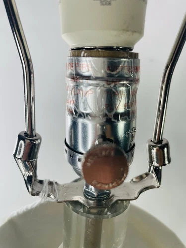 Uttermost Zesiro Modern Table Lamp Beige Ceramic Nickel Crystal NWT LAMP ONLY - Picture 7 of 8