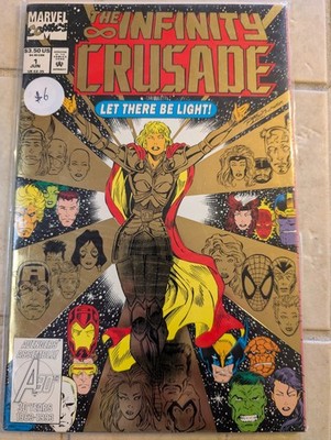 The Infinity Crusade #1 1993 Gold Foil Cover Jim Starlin 1st Goddess Marvel NM
