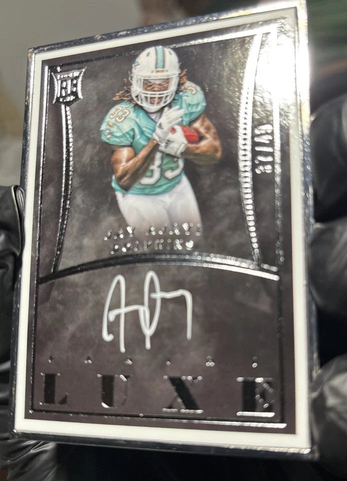 Jay Ajayi 2015 RC autógrafo Panini LUXE/49 negro, blanco marcador automático en tarjeta Foto 2 de 4