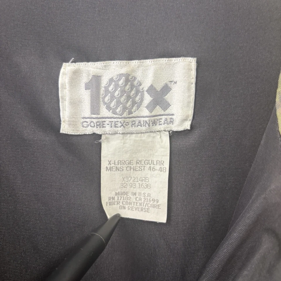 Chaqueta de Caza Camuflada De Colección 10X Gore-Tex Rain Wear Talla XL Realtree - Cremallera Mala Foto 4 de 4