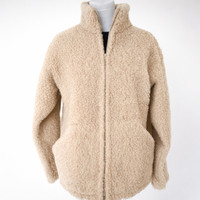 Pure Wool Zip Up  Jacket  ~ Merino Fleece Jumper ~ Wool Coat ~ Warm and Cosy