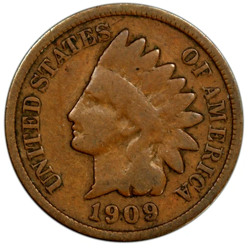 1909 Indian Head Cent Good-Fine (G-F) Average Circulated Condition Copper Penny