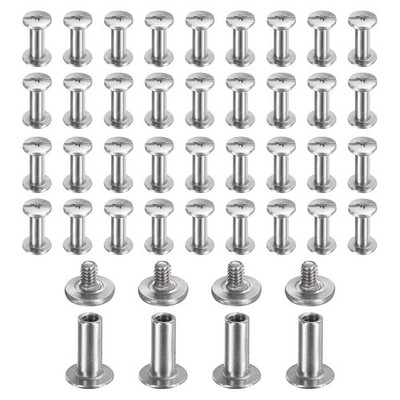 40 Set Phillips Chicago Screw M2x8mm Binding Post Screw Silver