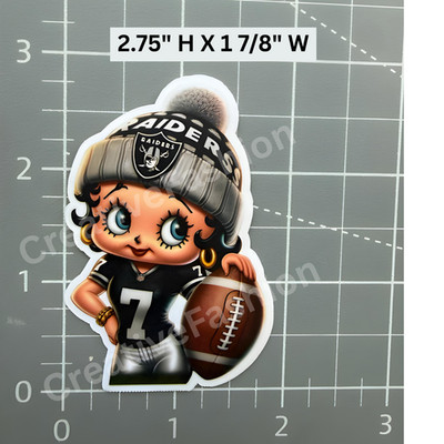 NEW Raiders Football Team Vinyl Raiders Betty Boop Stickers #22