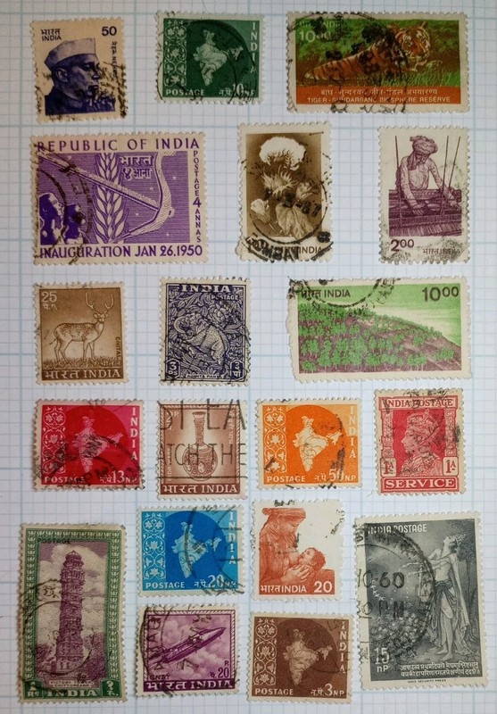  19 different Used stamps of India (po40)