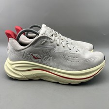 Hoka One One Clifton 10 Running Shoes Women Size 10 B White Red Comfort Sneakers