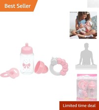 For Keeps Pink Baby Doll Accessory Set - Bottle, Rattle  Pacifier for Ages 2 