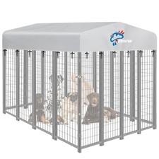 SIRUITON 10x10FT Outdoor Dog Kennel Replacement Cover, Heavy 10x10FT, Silver