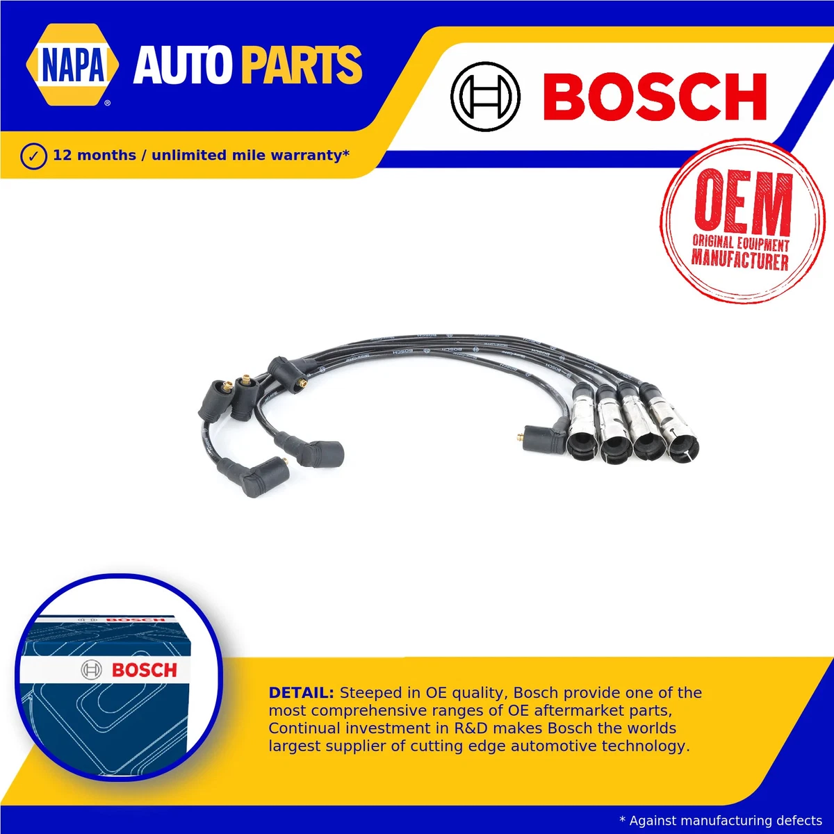 Juego De Cables De Encendido BOSCH 0 986 357 822 – Para VW Y Škoda, Con Protección Antimarta