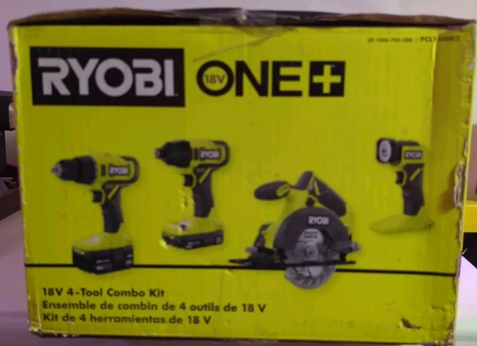 Ryobi ONE+ 18V Cordless 4-Tool Combo Kit PCL1400K2 w/2 Batteries and Charger NEW - Image 2 of 4