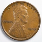 1909 VDB Lincoln Wheat Penny Cent Almost Uncirculated (AU)