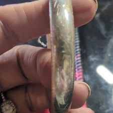 Sterling Silver 925 Hinged Bangle Bracelet with Safety Chain