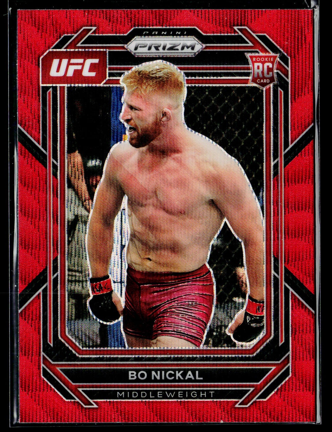 2023 Panini Prizm UFC #103 Bo Nickal Ruby Wave Prizms