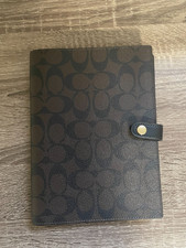 New COACH Signature Canvas Notebook , planner, journal, diary beige brown