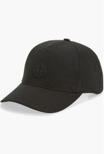 Moncler Black Logo Patch Baseball Cap