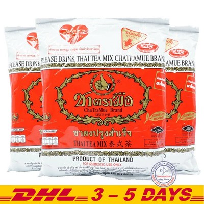 ChaTraMue Number One Brand Original Red Label Thai Tea 3 Bags of 400g (14 Oz)