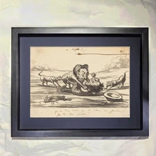Honoré Daumier "Qu'on dise encore que la chasse..." CUSTOM FRAMED Art