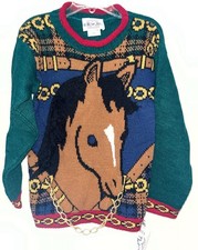 Vintage Heartworks Horse Sweater Girl's 4 New with Tags 