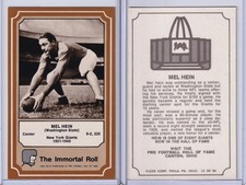 1975 Fleer Football Card # 12 Mel Hein 