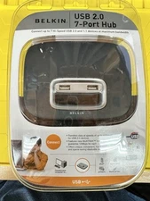 Belkin USB 2.0 7-Port Hub (F5U237v1) - High-Speed Data Transfer - Brand New