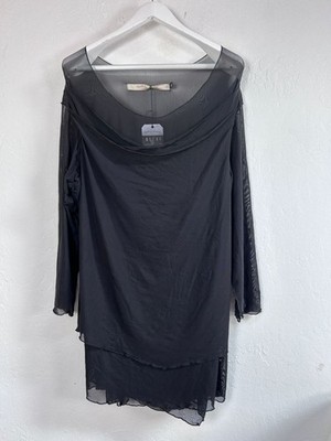 Cynthia Ashby Womens Black Sheer Layered Tunic Dress/Top XL Long Sleeve New | eBay Cynthia Ashby Womens Black Sheer Layered Tunic Dress/Top XL Long Sleeve New | eBay