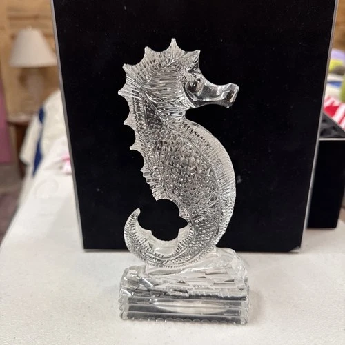 Vintage Waterford Crystal Seahorse Retired Figurine 7”