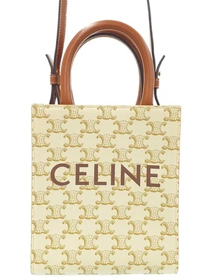 Celine Cabas Mini 194372BZK.01BC Canvas Brown Shoulder Bag Women's #TB822 - Image 1 of 4