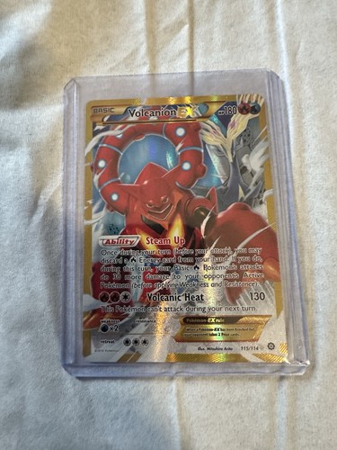 Pokemon TCG Volcanion EX 115/114 XY Steam Siege Full Art Holo Secret Rare LP