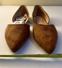 A New Day Women's Julie Cognac Brown Ballet Flats with Memory Foam Insole