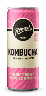 12 Cans of Remedy No Sugar Kombucha Raspberry Lemonade Soda Drink 330ml Each