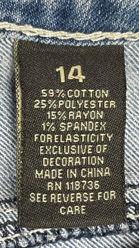 Love Nation Jeans Girls 14 Bootcut Embellished Pockets Stretch Blue (28x27) - Picture 6 of 17