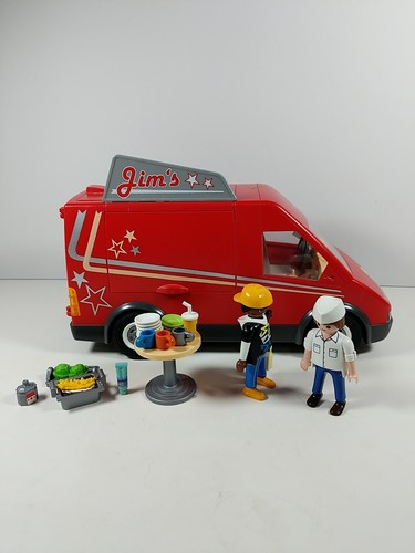 Playmobil Jim's Red Food Truck #5677, Incomplete Missing Food Items And A Frame - Picture 3 of 11