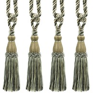 DÉCopro Quaste Zugband, Stil # TBC085, Farbe #PR04 - Zinn Beige [ Set Mit 4]