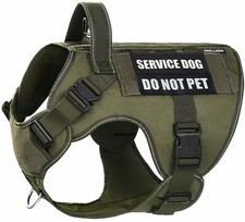 Tactical Dog Harness for Large, No Pull Adjustable Reflective MOLLE... Fast Ship