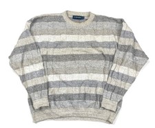VTG Striped Textured Block Pattern 3D Pullover Sweater USA Made 90s Dad XL