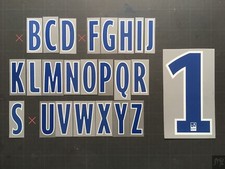 LETTER / LETTRE LFP LIGUE 1 FLOCAGE TRANSFERT MONBLASON ALPHABET (BLUE/WHITE)