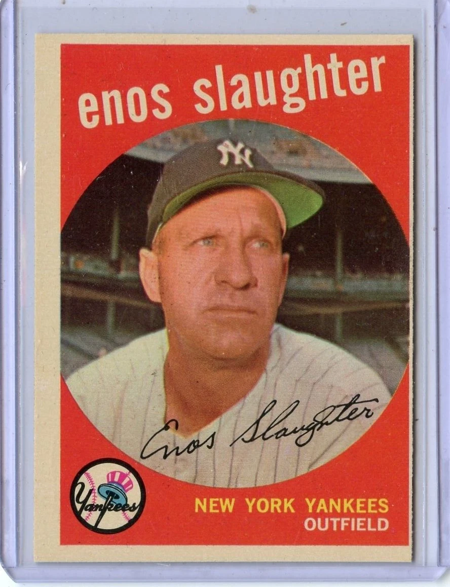 1959 Topps Enos Slaughter New York Yankees #155 ⭐️💥🎯 VGEX